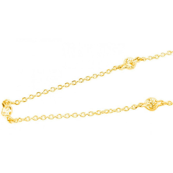 Silver 925 Gold Plated CZ By The Yard Necklace