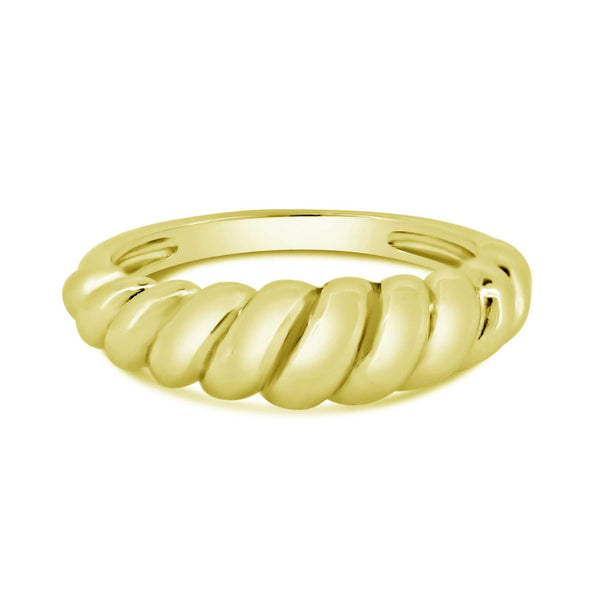 Gold Plated 925 Sterling Silver Croissant Design Ring