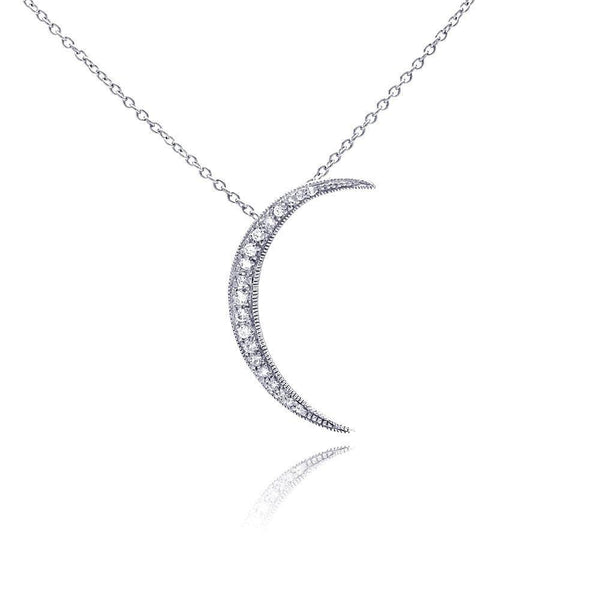 Silver 925 Clear CZ Rhodium Plated Solar Pendant Necklace
