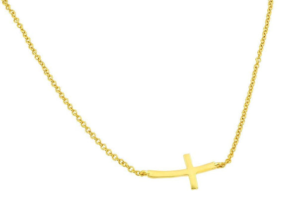 Silver 925 Gold Plated Sideways Necklace