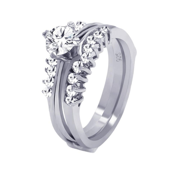 Silver 925 Rhodium Plated CZ Engagement Antique Ring